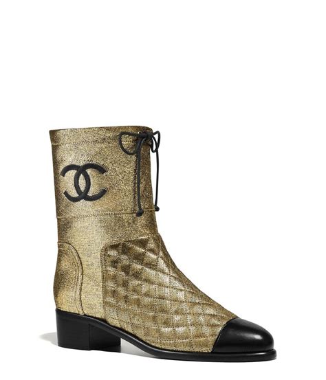 chanel boot gold|chanel logo boots.